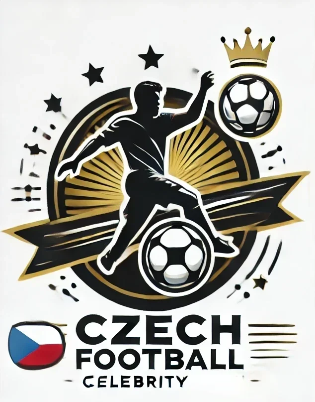 DALL·E 2024-07-29 12.36.16 - Create a single logo for a Czech football celebrity using a color scheme of black, gold, and white. The design should be bold and dynamic, featuring a